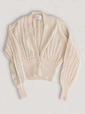 Wilfred Merino Wool Blend Ribbed Cropped Cardigan XXS